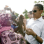 Barack Obama claps hands with his grandmother, Sarah Huss...