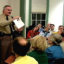 Government meeting with county residents